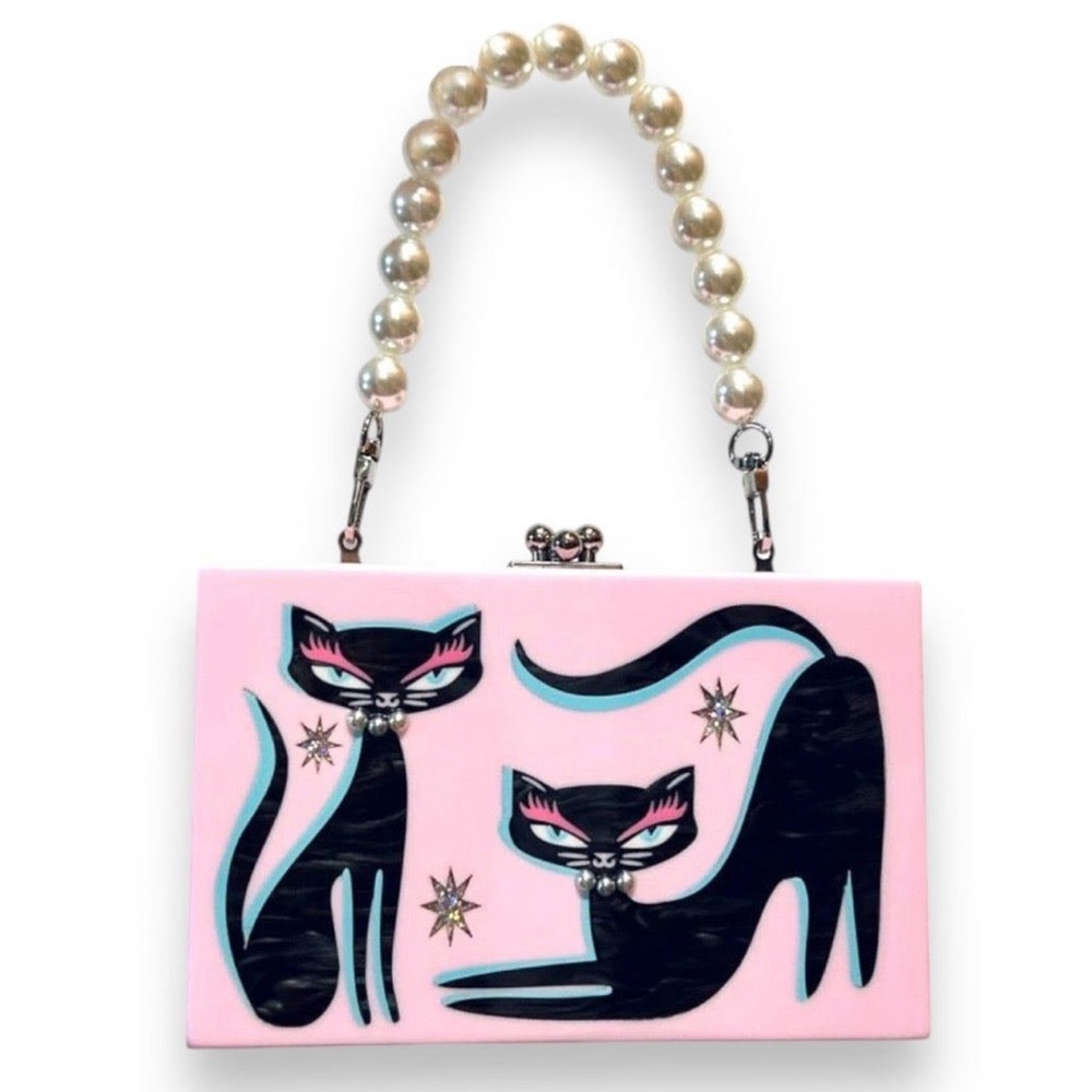 Kitty Chic Inlaid Acrylic Handbag